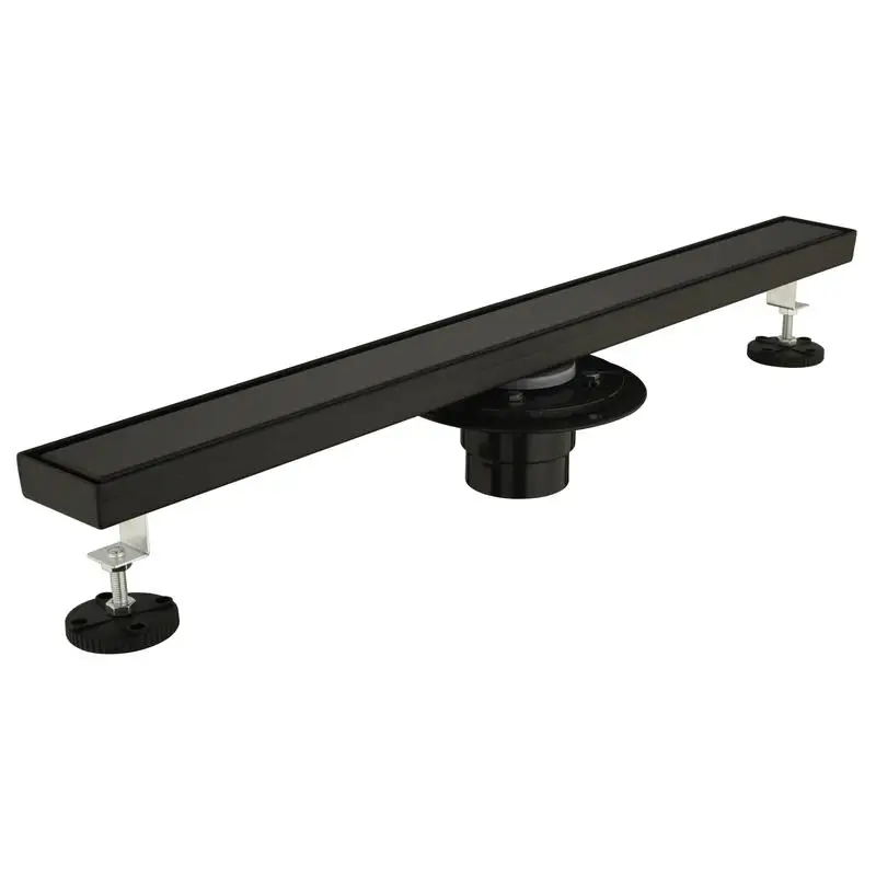 

28" Linear Shower Drain with Removable Cover, 304 SS Drain with Hair Strainer & Leveling Feet, Flange Included