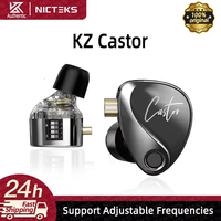 KZ Castor In Ear HiFi Earphone 2DD Dynamic High-end Tunable Balanced Earphones Wired Monitor Headphone Noise Cancelling Earbuds