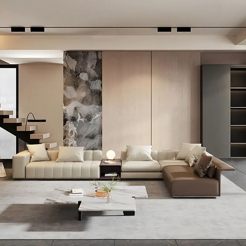 إيطالي، بسيط، مفاتيح البيانو، أريكة، فيلا، طبقة أولى من جلد البقر، زاوية، حديثة