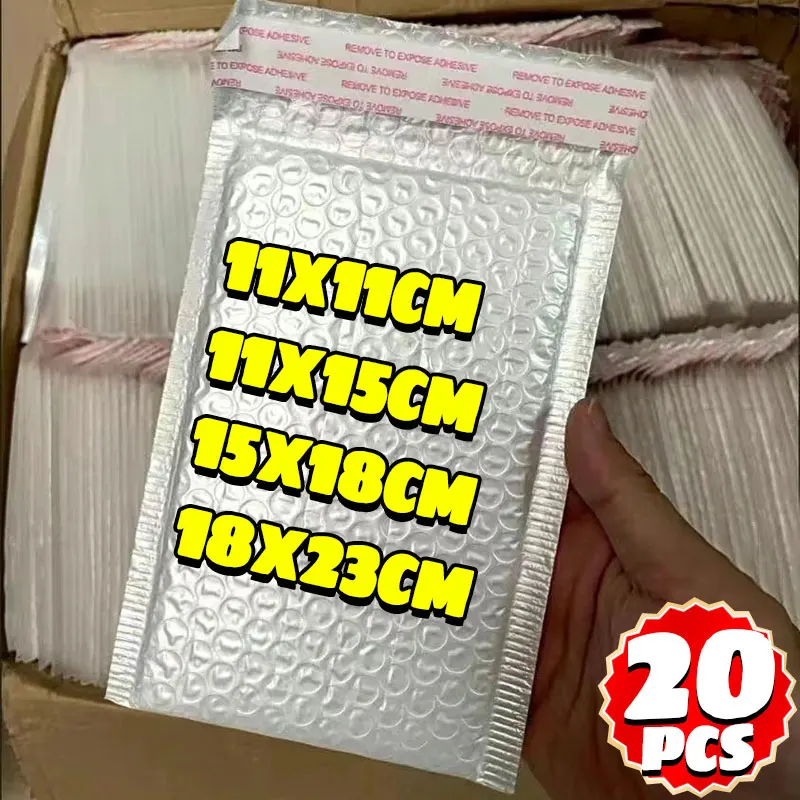 20/10 قطعة 2025 مغلف مبطن جديد للتغليف البريدية هدية الذاتي ختم أكياس الشحن فقاعة المغلف