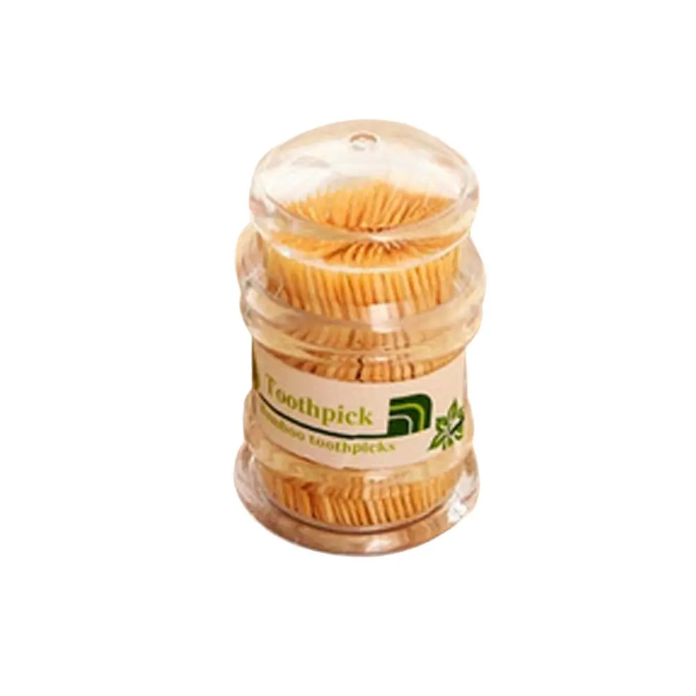 250Pcs Bamboo Toothpick Box Creative Pagoda Shape Disposable Tooth Picks Holder for Home Party Restaurant Bbq