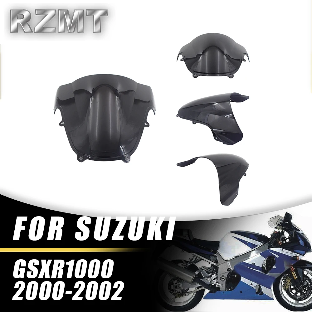 

GSXR1000 Front Double Bubble Wind Deflector Windscreen For SUZUKI GSX-R1000 2000-2002 2001 Motorcycle Accessories Windshield