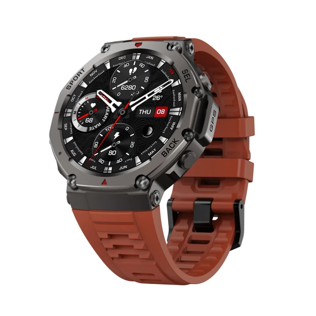 Умные часы DM58 Round Smartwatch GPS для мужчин, водонепроницаемые 5ATM, для водных видов спорта: серфинг, дайвинг, парапланеризм, плавание