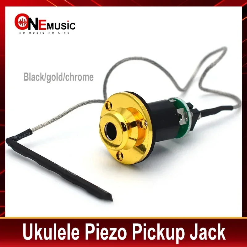 1Set Ukulele Piezo Pickup Under Saddle Output End Pin Jack for UK Guitar