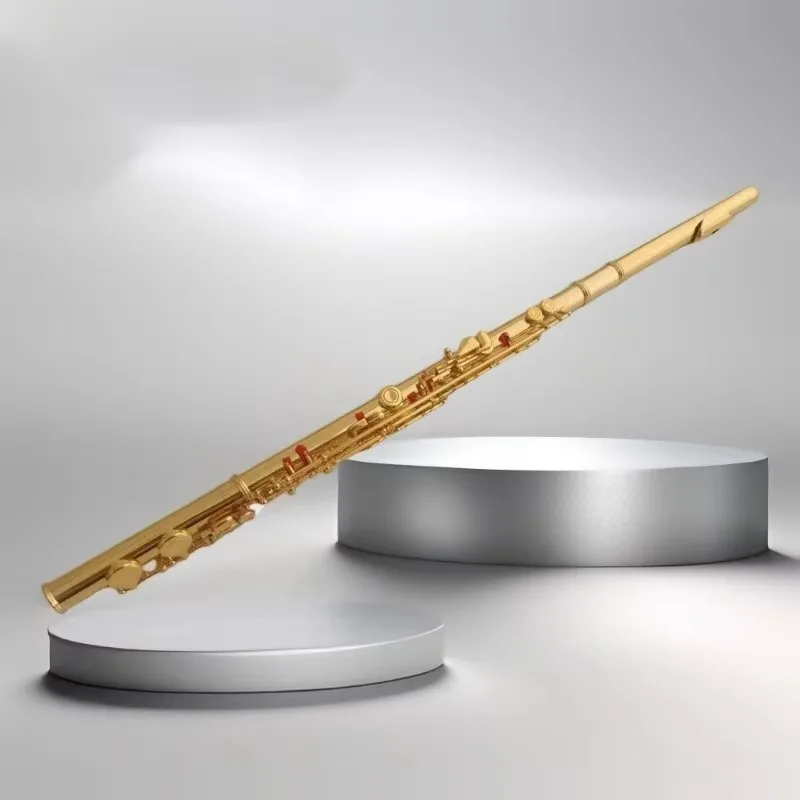 Flute Instrument With 16 Holes Closed Holes Golden Color C E Key Row Style Suitable For Beginners Entry-level Study Performance