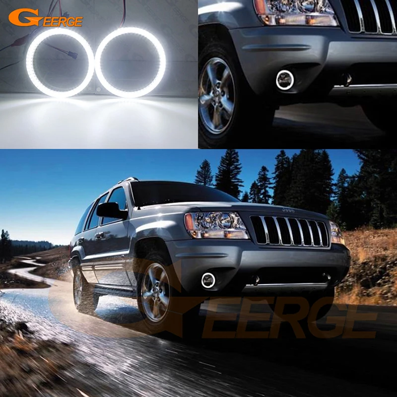 For JEEP GRAND CHEROKEE II 2 WJ WG 2003 2004 2005 Ultra Bright SMD LED Angel Eyes Kit Halo Rings Day Light