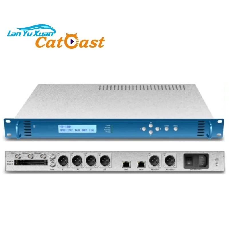 Satellite Audio Decoder DVBS/DVBS2/DVBT RF Input ASI Interface IP over UDP/RTP for Audio Broadcasting