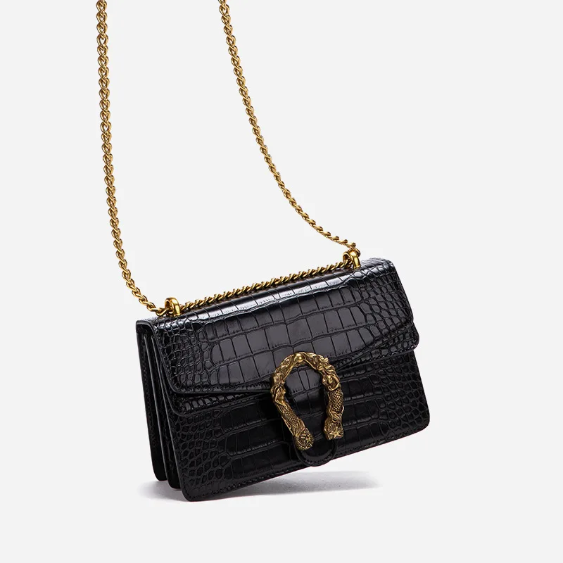 JOinitied-Sac messager carré motif crocodile pour femme, sac à bandoulière brillant, mode