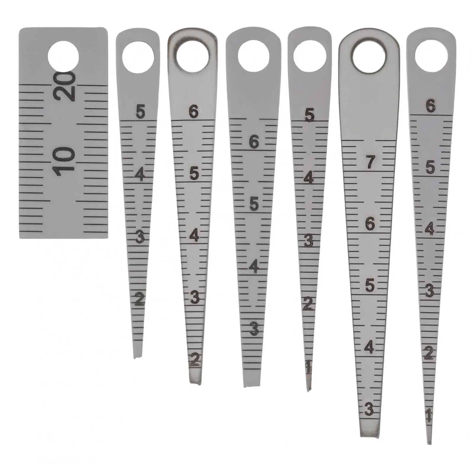 7 pcs 0.1-20 mm Feeler Gauge Clearance Ruler for Cylindrical Bores Measurement, Taper Welding Gauge Test Hole Inspection Tool