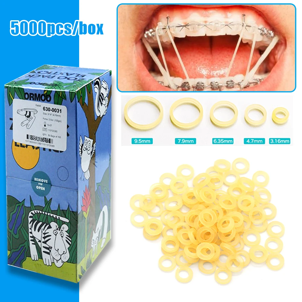 5000 Teile/schachtel Dental Gummiband Kieferorthopädische Ligation O-Ring Kieferorthopädie Hosenträger Gummibänder Tier Traktion Ringe Chipmunk