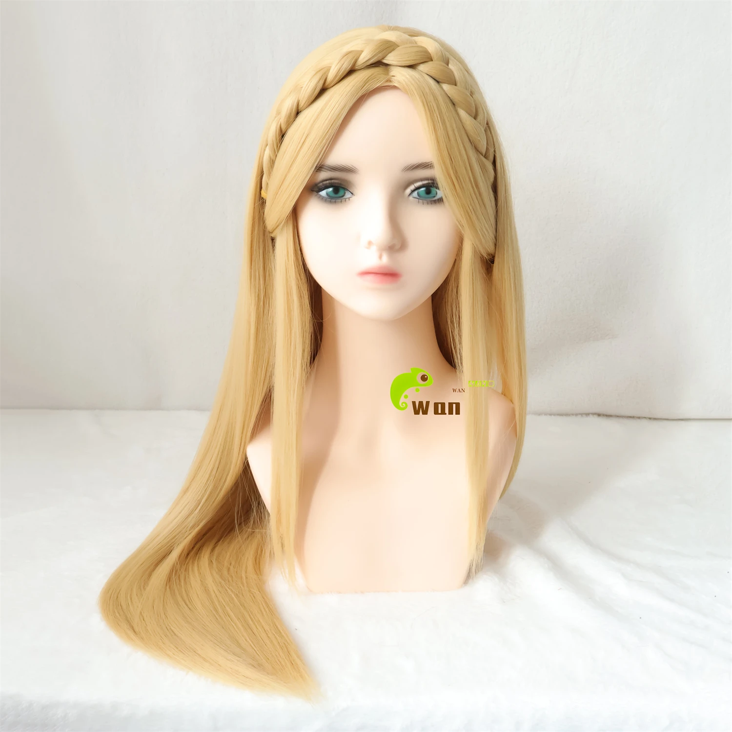 Anime Zelda Cosplay Princess Cosplay Wig Pre Braid 72cm Long Wigs Golden Yellow Heat Resistant Synthetic Hair Halloween