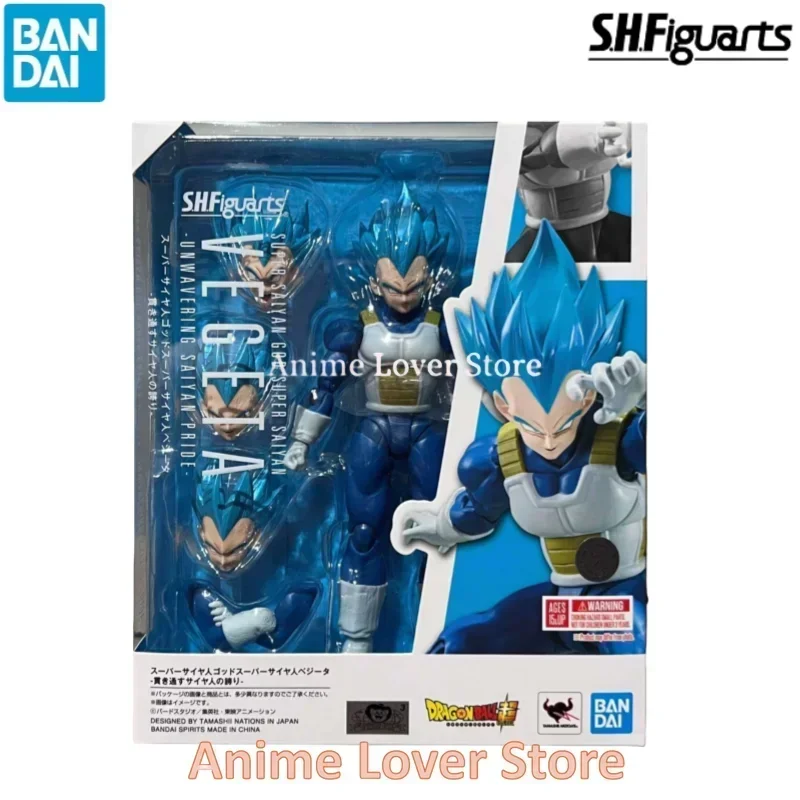 Original Genuine Bandai SHFiguarts Dragon Ball Shf Super Saiyan God VEGETA  In Stock Anime Action Collection Figures