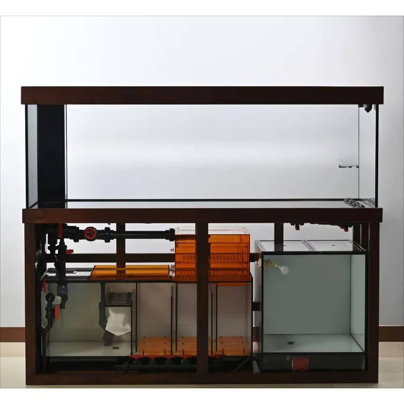 Bottom filter fish tank Solid wood South American water Ultra white G5 with aquarium Other medium-sized