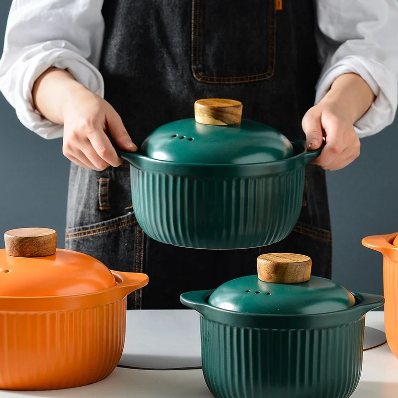 Simple Nordic casserole pot domestic gas heat resistant ceramic soup casserole gas stove soup pot glass lid pot casserole