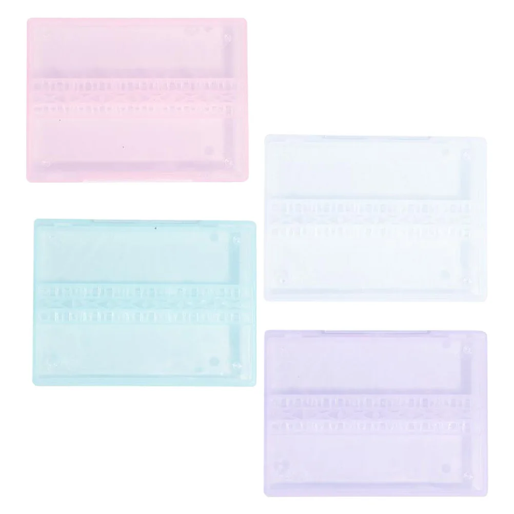 Boîte de rangement pratique en PP, 4 pièces, pour forets à ongles, organisateur de manucure, support de têtes de meulage, accessoires de pédicure longs