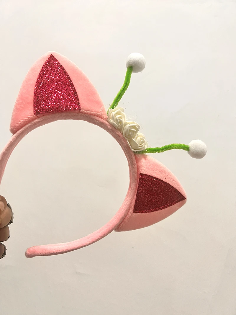 Punk-Werwolf-Cosplay-Stirnband, Halloween-Dämonenkopfbedeckung, Katzen-, Wolf- und Fuchskopf-Stirnband, niedliches Tier-Plüsch-Kopfbedeckung, Party-Kostüm-Requisiten – Detail 15