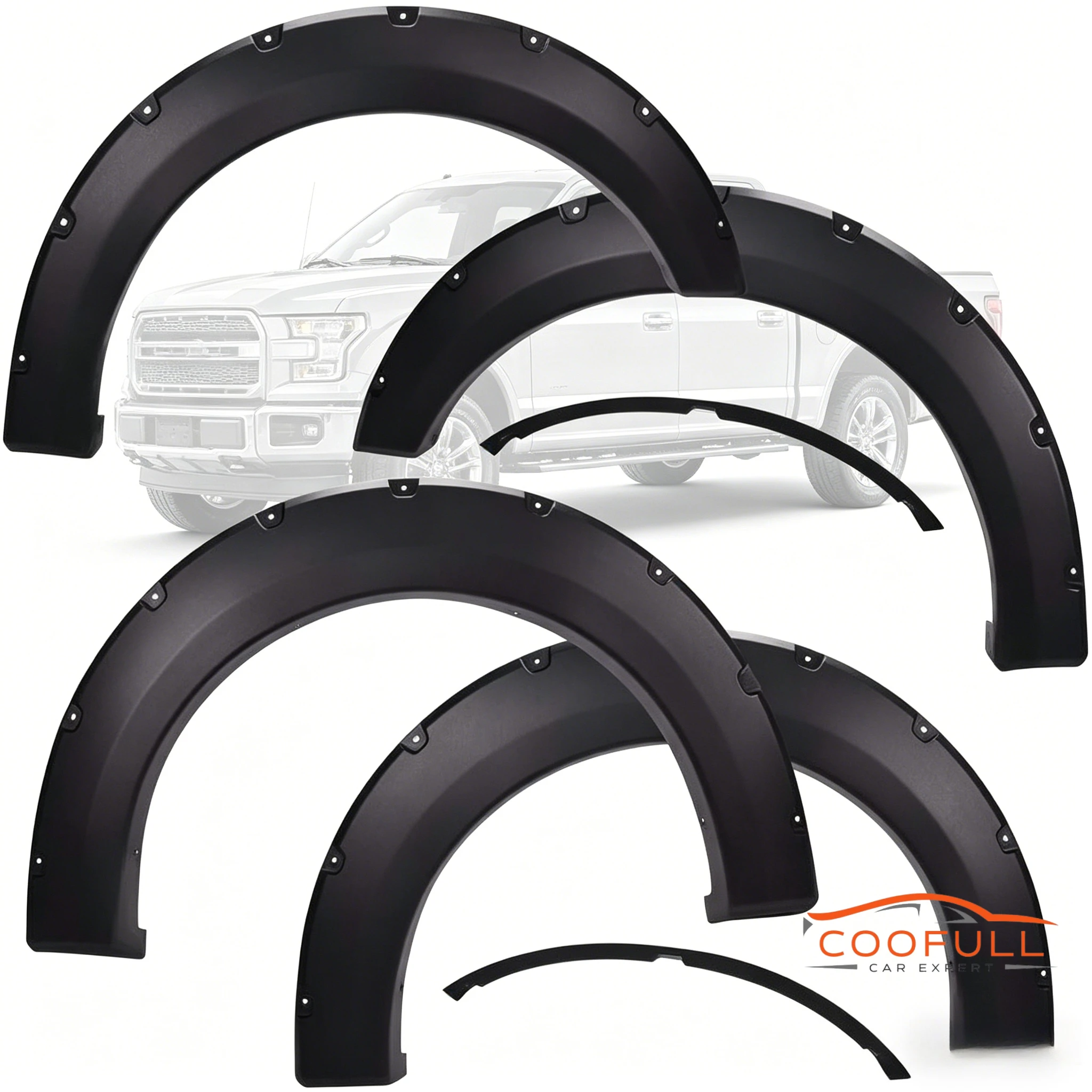 Pocket Riveted Fender Flares for Ford F-150 2015 2016 2017(Exclude RAPTOR) 67.1