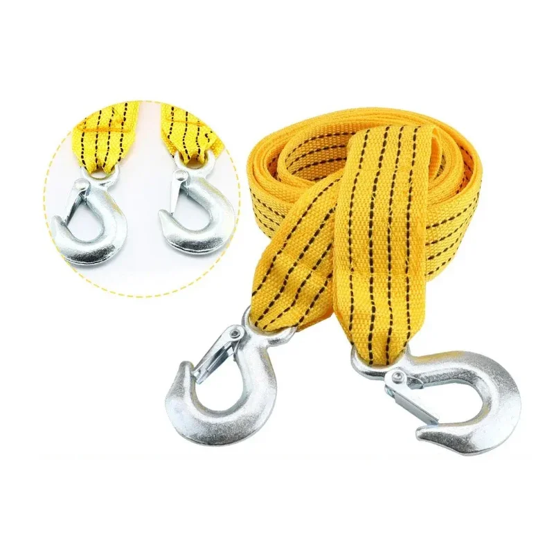 عالية القوة النايلون حبل للسحب حزام العالمي سيارة الطوارئ طبقة مزدوجة حبل للسحب حزام السنانير 4 متر 5 طن اكسسوارات السيارات #6