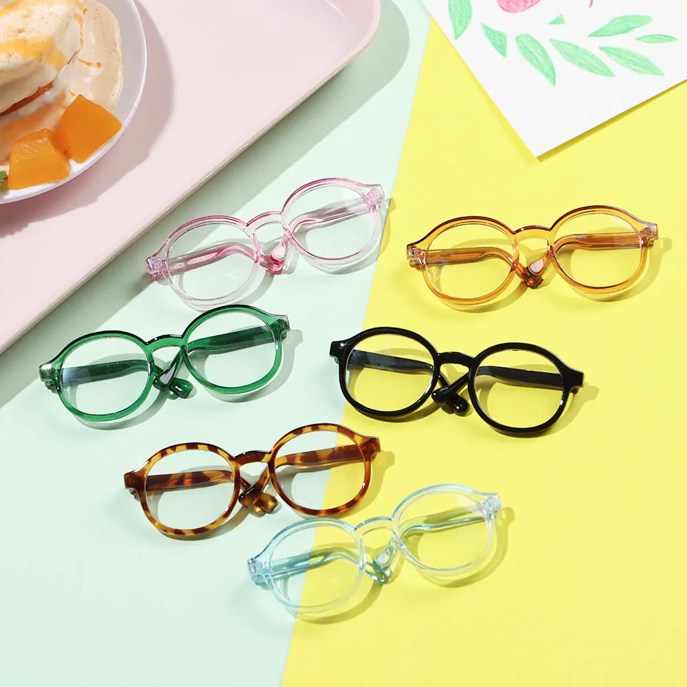 1Pc Mini okulary dla lalek dla lalek Blythe Akcesoria Okrągła ramka Przezroczyste soczewki Okulary Zabawka BJD DIY Dekoracja Zmiana ubrań Gra