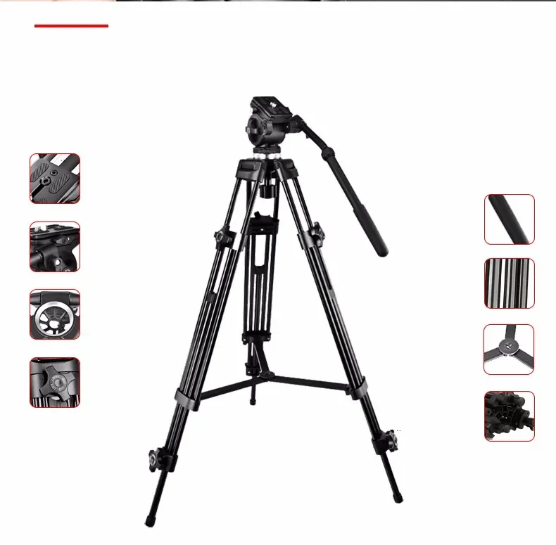 Weifeng Tripod WF-717 Camcorder Video Tripod Stand 8KG 1800cm Fluid Head Aluminum