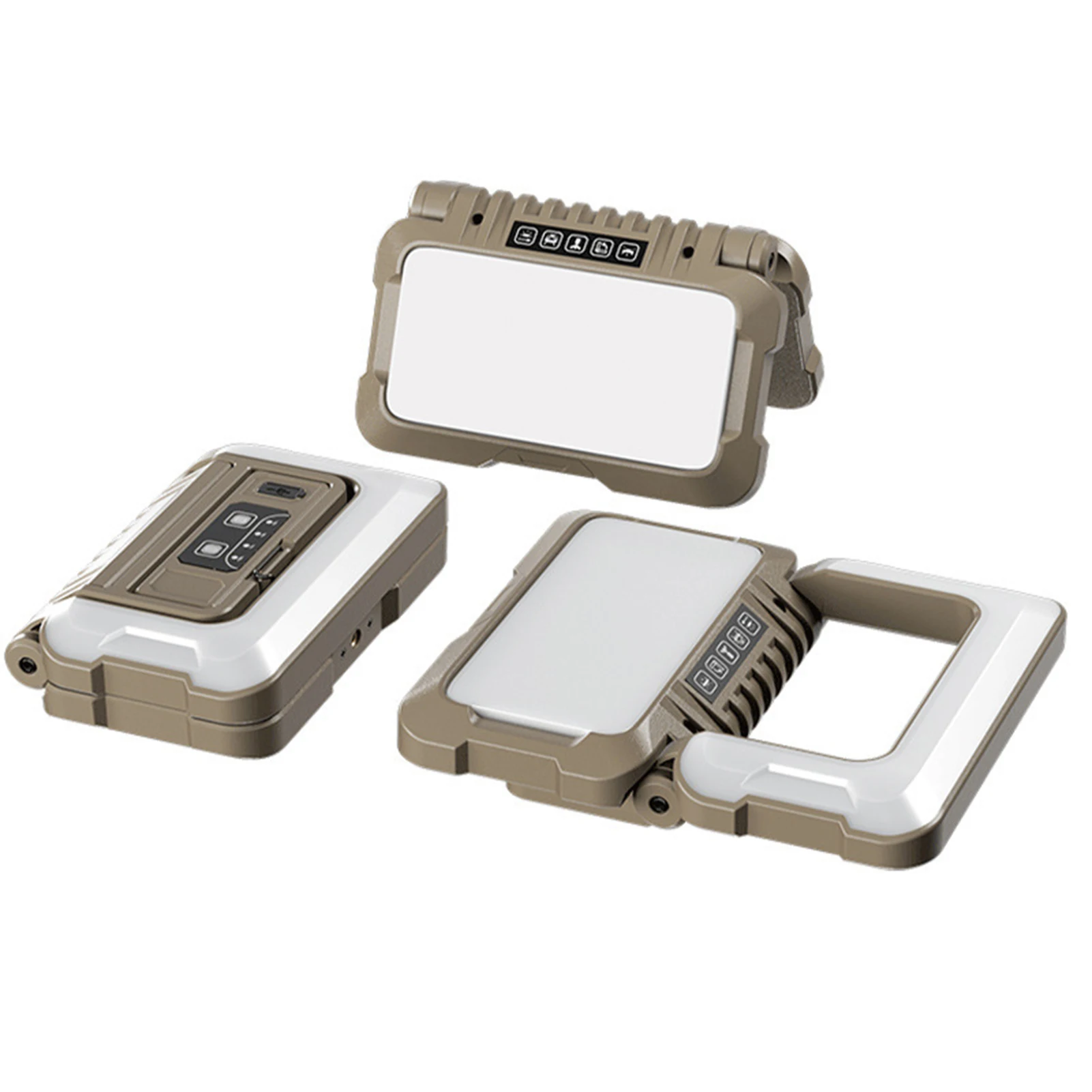 

LED Camping Lamp, Foldable Work Light with Dual-Side Light, Portable Emergency Light, 5 Modes, Stepless Dimming, IPX4 Rainproof,