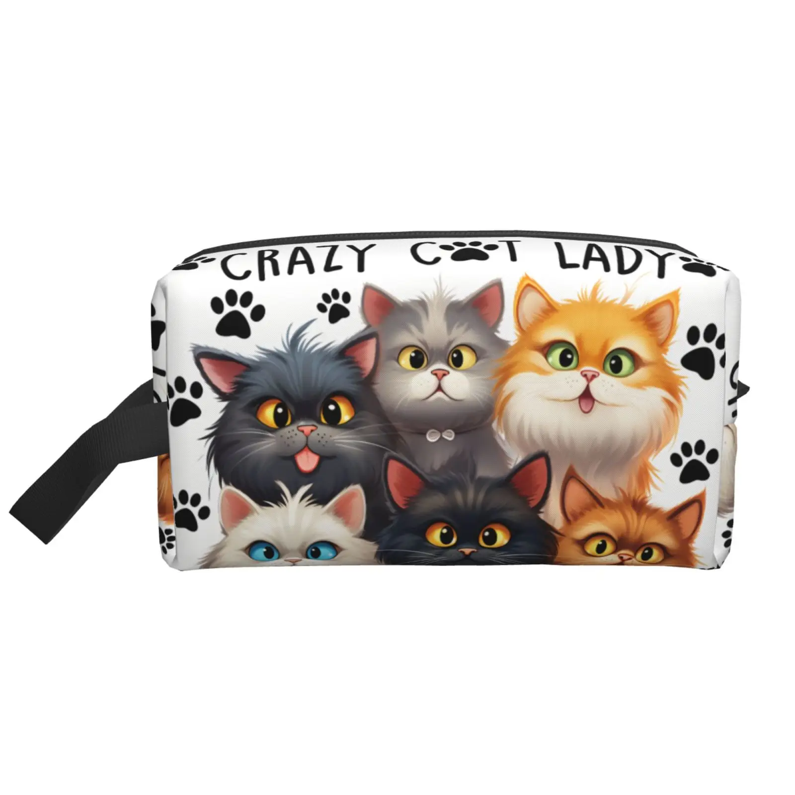 Cats Doodle Print Travel Toiletry Bag Women Makeup Cosmetic Organizer Beauty Storage Dopp Kit