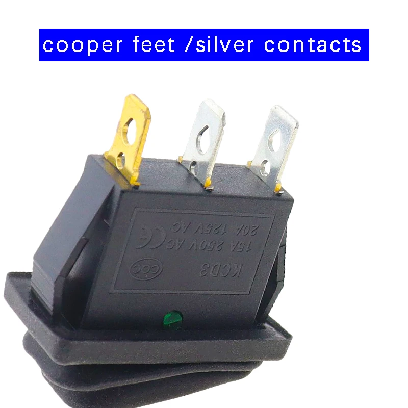 KCD3 Waterproof Rocker Switch ON-OFF/ON-OFF-ON 3Pin,2/3 Position,Electrical Equipment With Lighting Power,15A 250VAC/20A 125VA