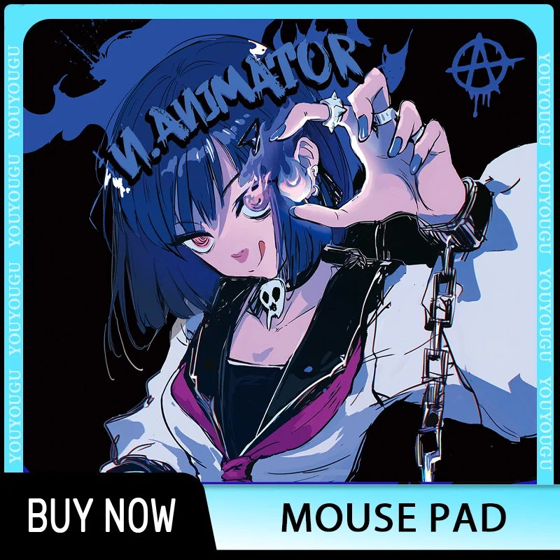 N.Animator Flame Gamer Mousepads Anime Smoothness Pad Unique Personality Office Desk Custom 490x420mm Pc Gamer Accessories Gifts