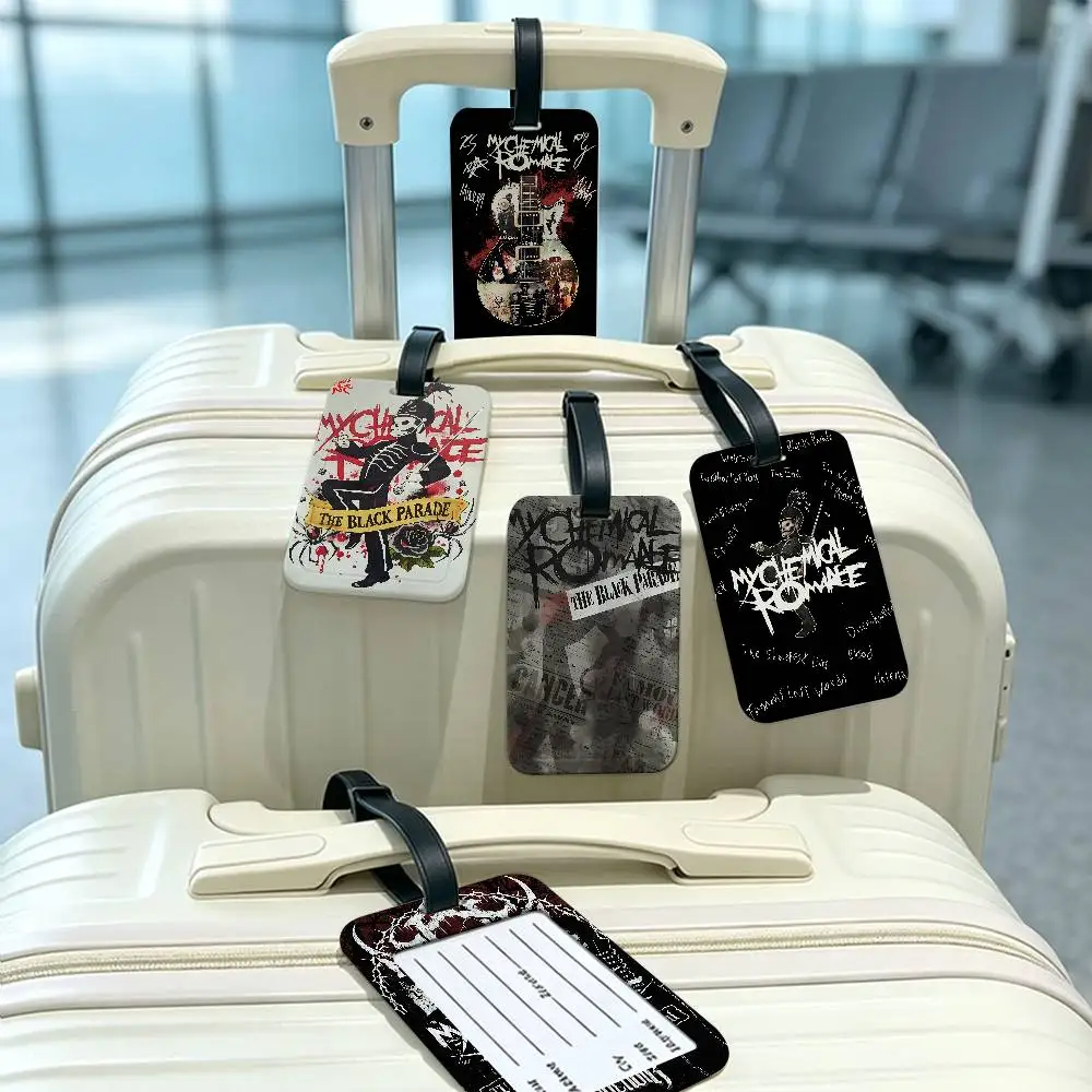 Band My C-Chemical R-Romance Multiscene PVC Luggage Tag Anti lost Design With Information Card For Travel Backpack Luggage
