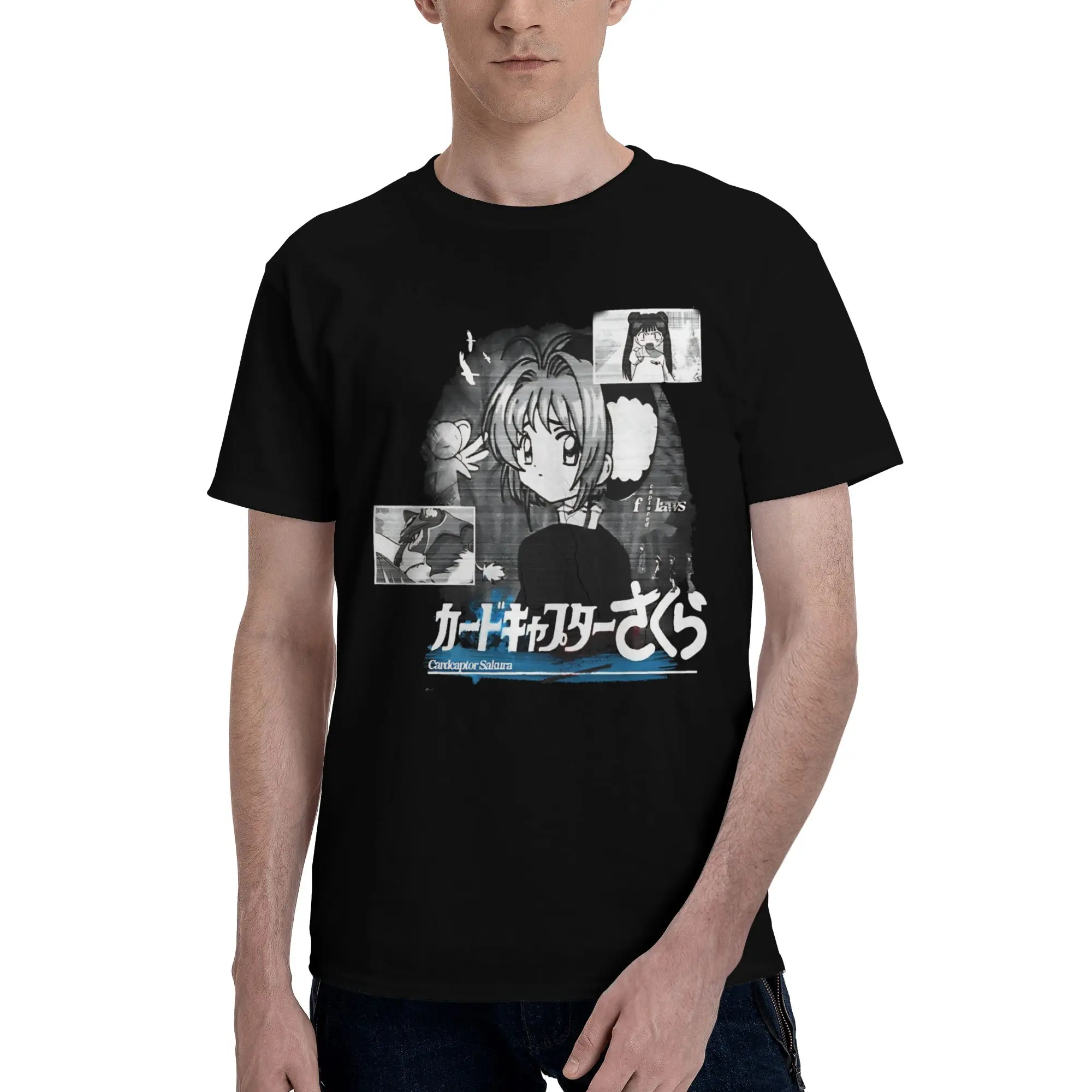 Cardcaptor Sakura  Funny Graphic 100% Cotton T-Shirt Bandai Cardcaptor Sakura Tops Tees For Men