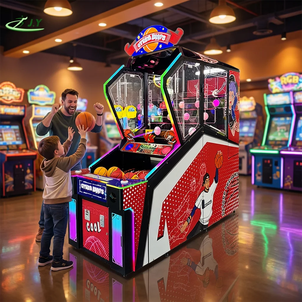 High Durability Cyber Hoops Basketball Shooting Game Machine Plastic Metal Frame Customizable Coin-Operated for Amusement
