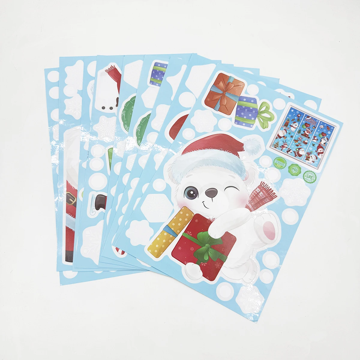 عيد الميلاد ملصقات الحائط حزمة لطيف الكرتون الجمالية الفينيل ملصق الشارات لزجاجة المياه، الكمبيوتر المحمول، لوح التزلج، سكرابوكينغ،