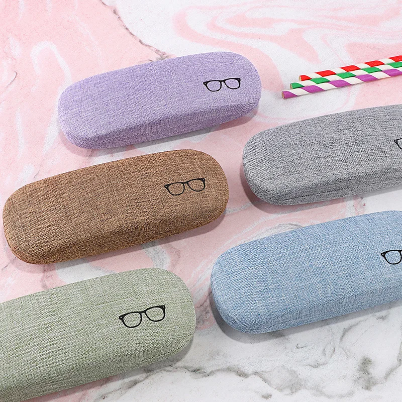 High Quality Glasses Case For Men Women Linen Cloth Eyeglass Cases Cover Hard Portable Spectacles Box Holder Eyewear Storage