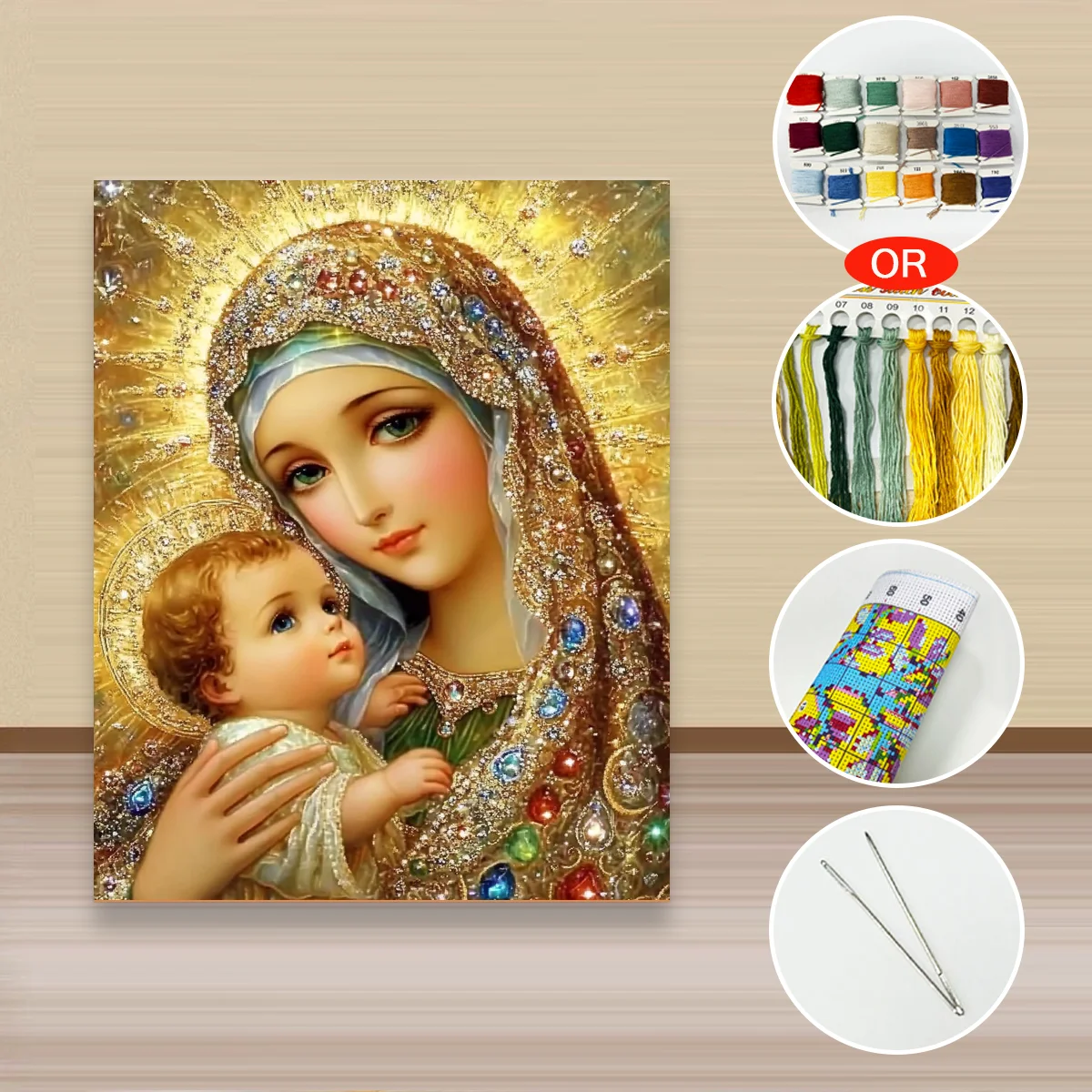 1 Stück 40x50 cm/15,7x19,69 Zoll, 11CT/14CT Kreuzstich-Set, DIY Valentinstagsgeschenk, Stickerei-Set für Festivals, Stadt. – Detail 3