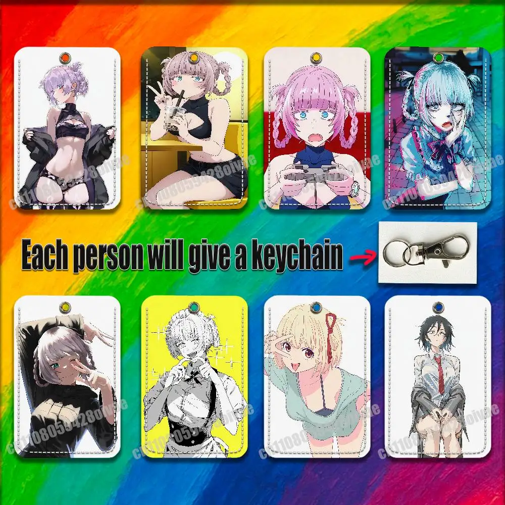 

C-Call of Night Nazuna Nanakusa For ID Clips Credit Bank Subway Card Holder Cover Sleeve Ornament Leather Keychain