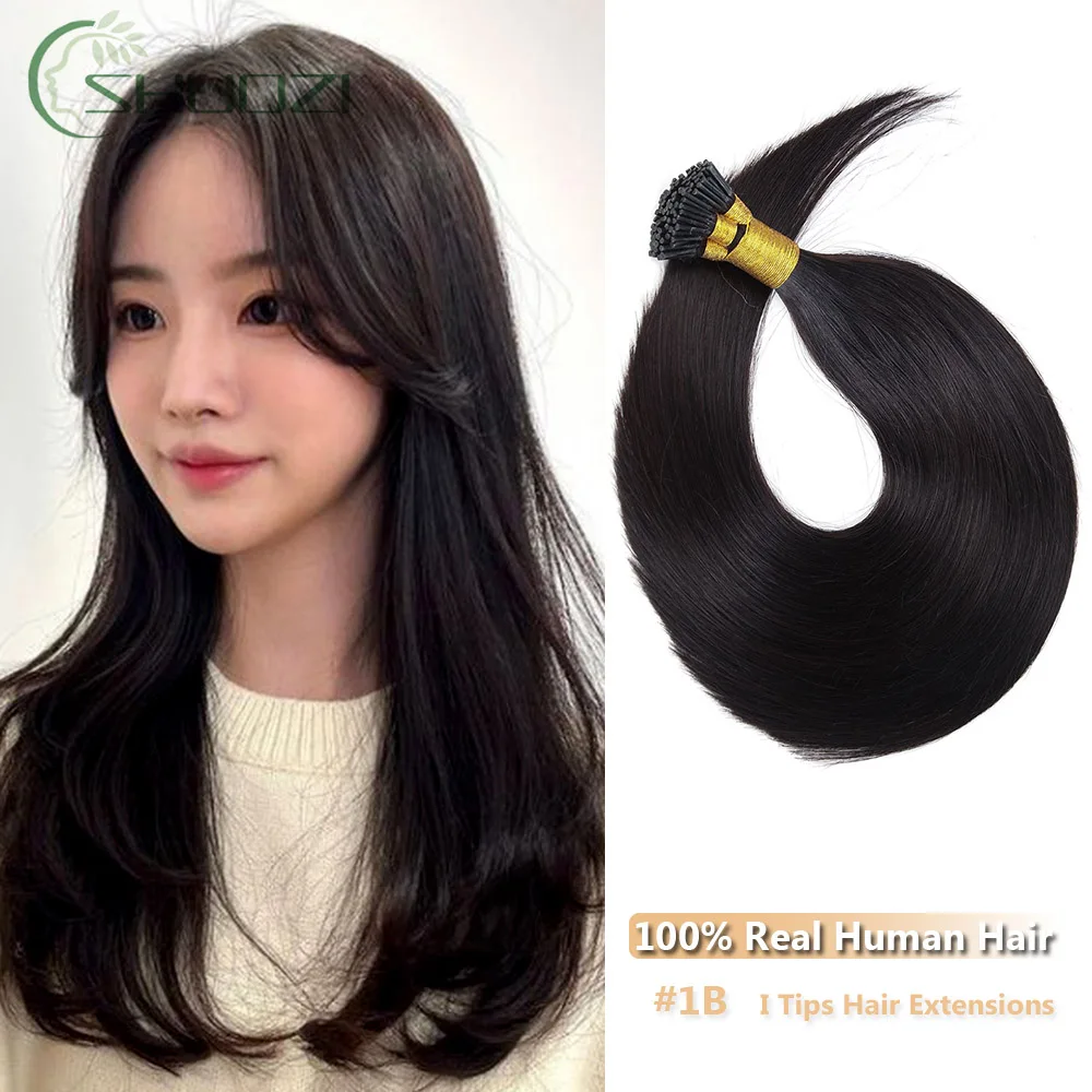 

Natural Black Remy Hair 1g/strand 14/24 Inch Real Remy Micro Ring I Tip Human Hair Extensions Straight Pre Bonded Keratin Hair