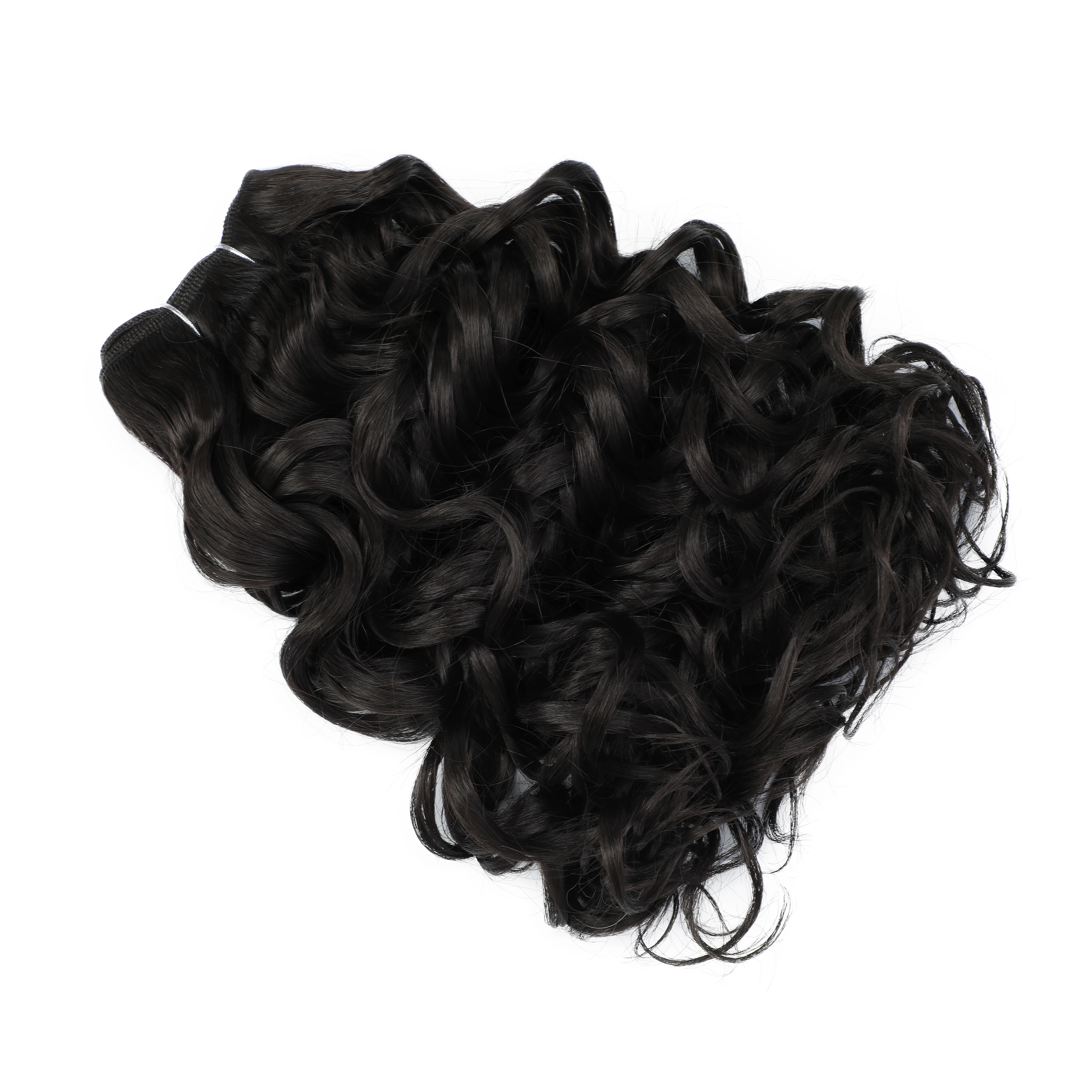 12 بوصة 120 جرام ارتفاع درجة الحرارة لينة عميق متموج الشعر أومبير أشقر بني SP12/16/613 وصلات شعر من الألياف الطبيعية نسج حزم