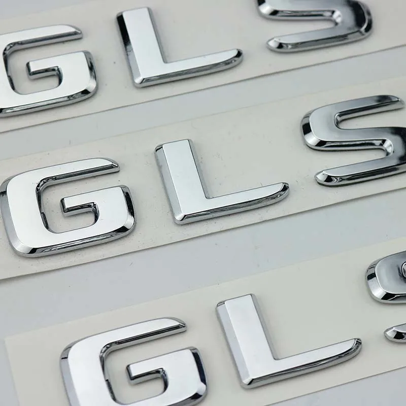 ABS 3D Chrome Letters For Car Emblem Logo Stickers GLS 63 400 450 500 550 580 X167 X166 Accessories