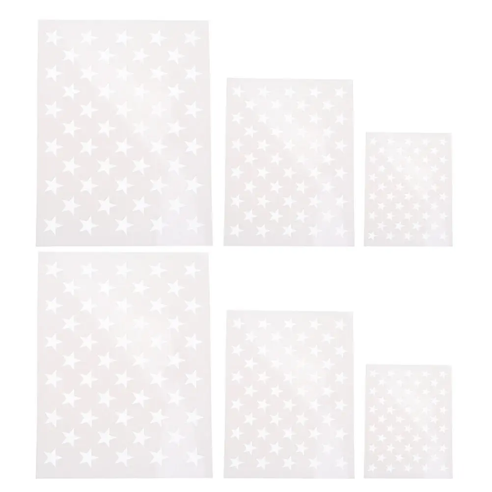 

6 Sheets Plastic Star Stencil Kit Fine-Cut Five-Pointed Star Shape Template for Paint Spraying Stenciling American Flag DIY