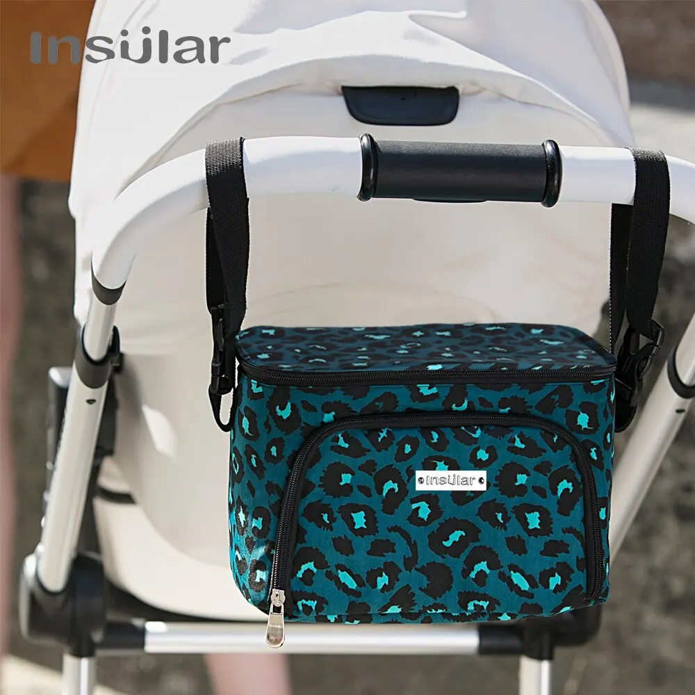 INSULAR Portable Thermal Insulated Baby Diaper Bag 600D Polyester Stroller Hanging Travel Mommy Storage Organizer