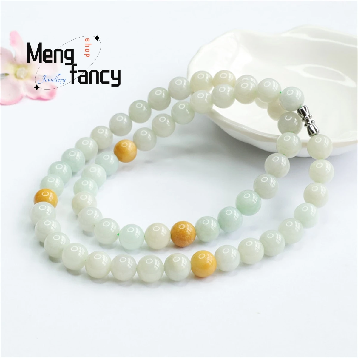 Natural Jadeite Multi Treasure Colorful Bead String Necklace Bracelet Simple Generous Personality Versatile Fashion Fine Jewelry