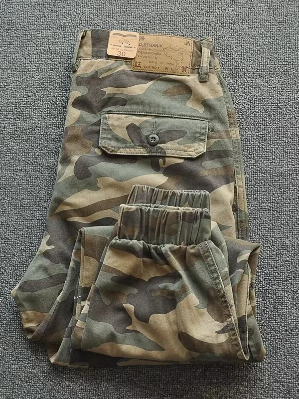

Trendy Men's Casual Camouflage Workwear Pants Loose Fit Spring Autumn New Sle American Sle Cuffed Leisure Trousers