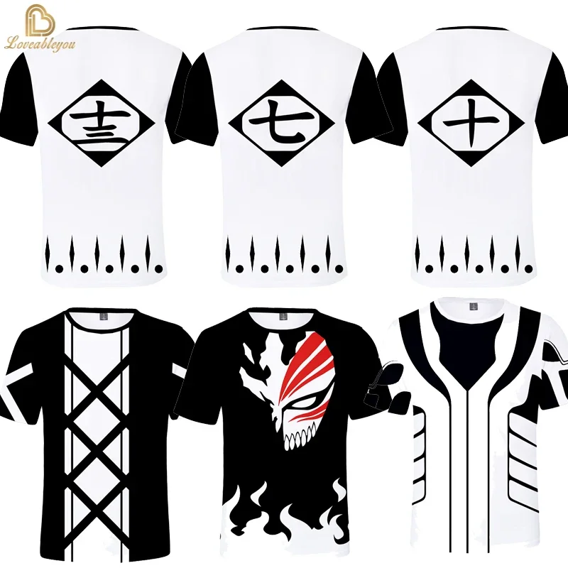 Bleach T-shirt anime magliette uomo donna stampa 3D Gintama candeggina tees estate T-shirt cartoon design camicie moda streetwear top