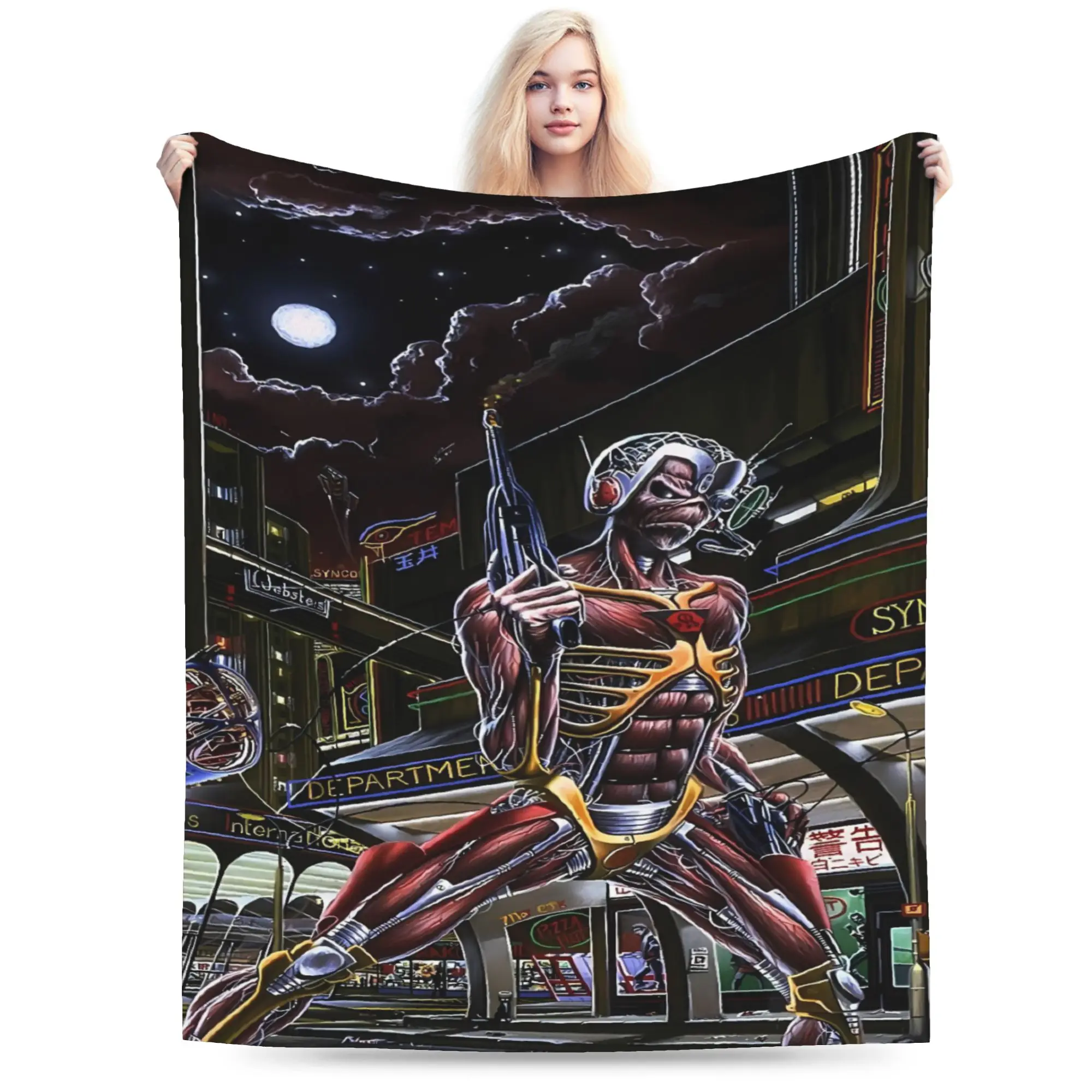 I-Iron-Maidens Music Band Art Blanket Quality Soft Warm  Throw Blanket Winter Children Couch Bed Pattern Bedspread