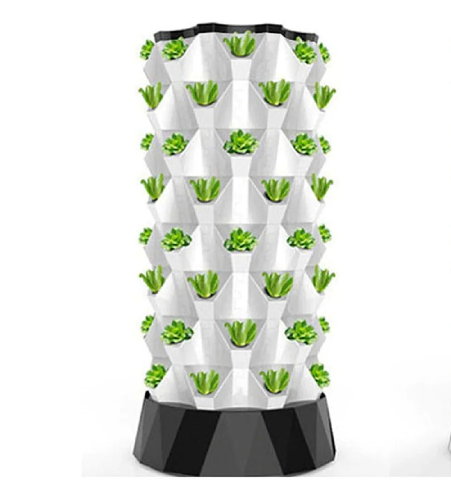 Vertical Grow Tower Pineapple Hydroponic System 8 Layers 64 Plant Site Aeroponics Growing Planter