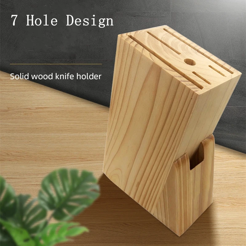 Wood Knife Holder Rest Bamboo Knife Block Stand Knives Storage Shelf Rack Storage Box Organizer Kitchen Accessories Tool