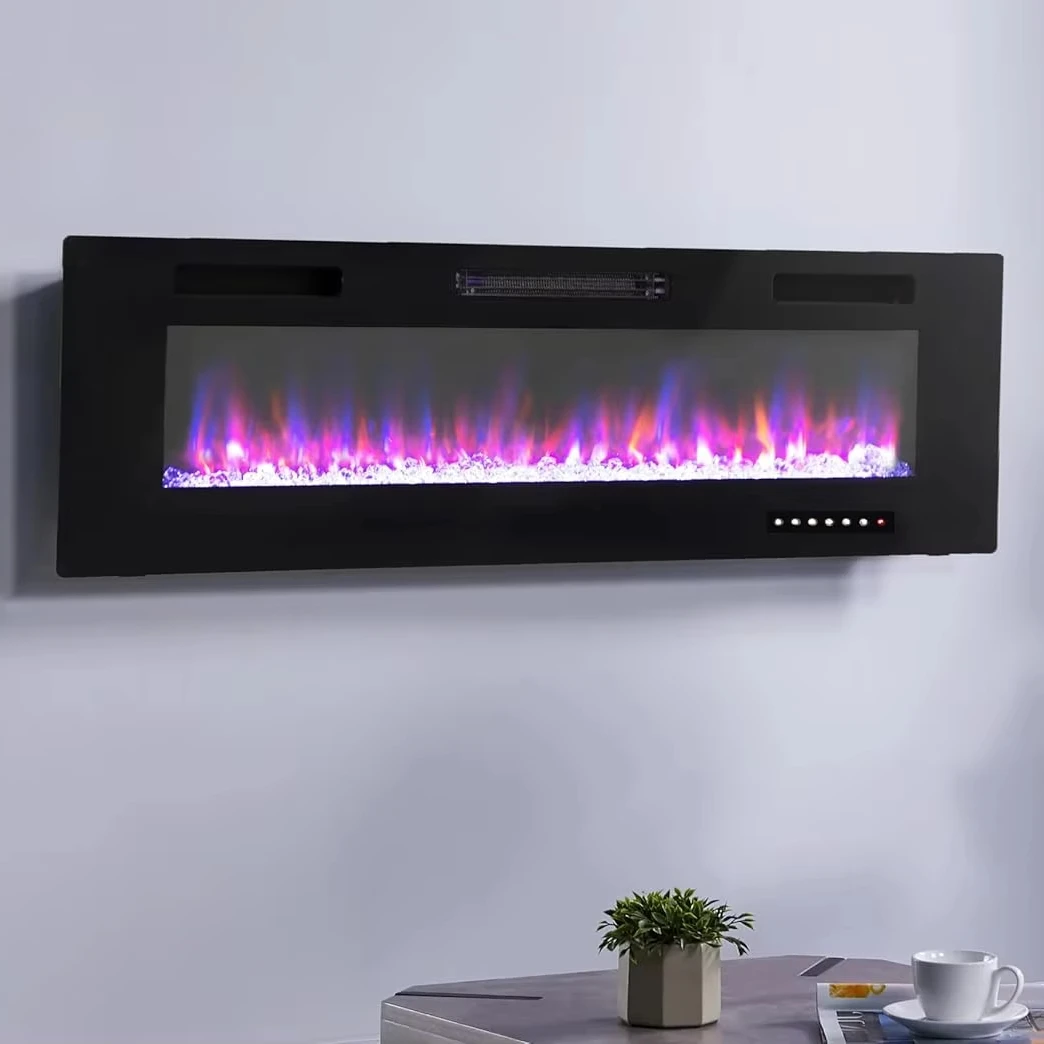 

Лидер продаж, английский французский разговорный Wi-Fi, умный электрический камин, светодиодный светильник, пламя, встроенная вилка стандарта США для домашнего использования в отеле