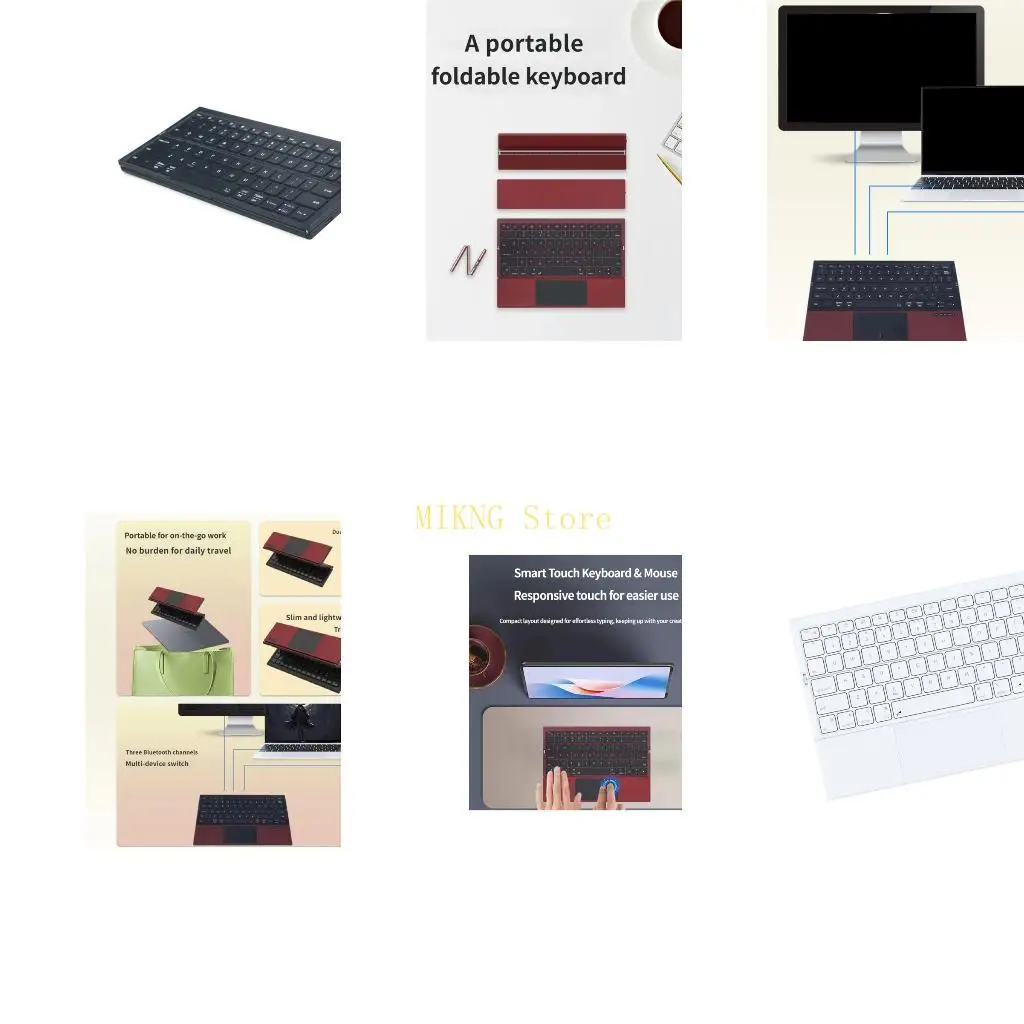 Space Saving Foldable Bluetooth-Compatible Keyboard Touchpads Included Universal Compatibility Best Sale