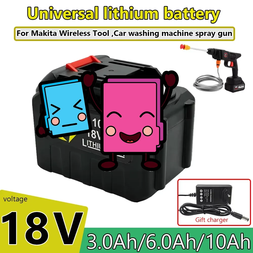 

Lithium-ion 18V 3.0/6.0/10Ah Rechargeable Power tool Battery High Pressure Car Wash Water Gun Car Washer Battery