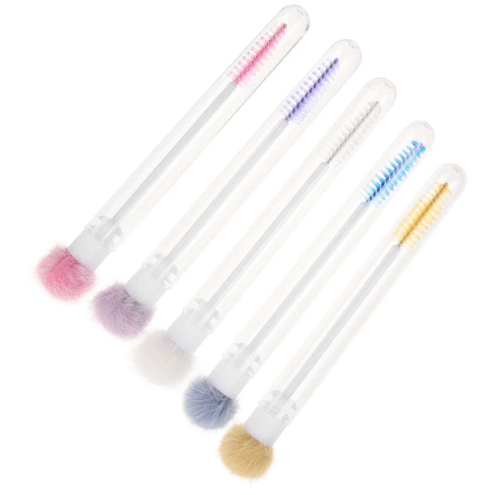 Paquete de tubo de cepillo de pestañas, aplicador de pestañas portátil para cejas, varitas de rímel duraderas, herramienta de maquillaje, cepillo de pestañas, 5 uds.